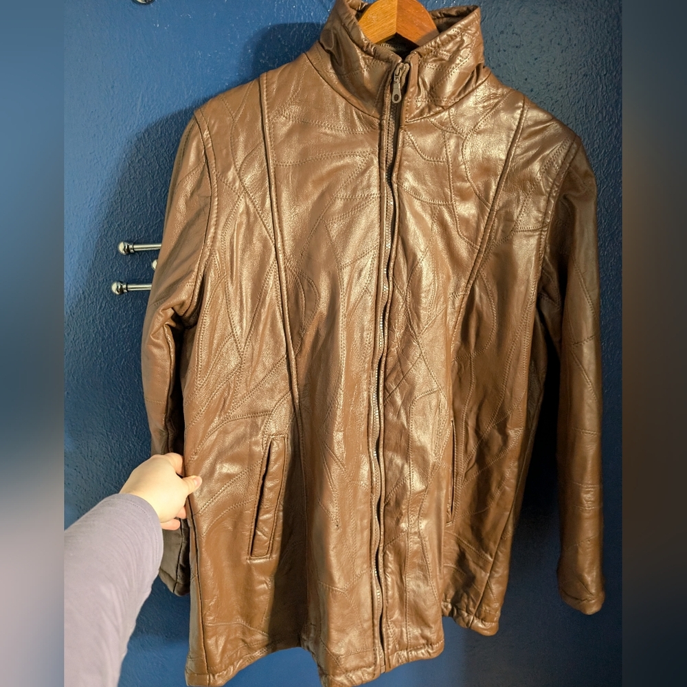Patchwork Leather Jacket - image 1